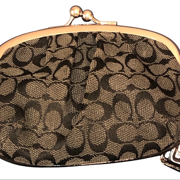 Coach Coin Purse Wallet Kisslock Vtg Jacquard - Picture 2 of 10